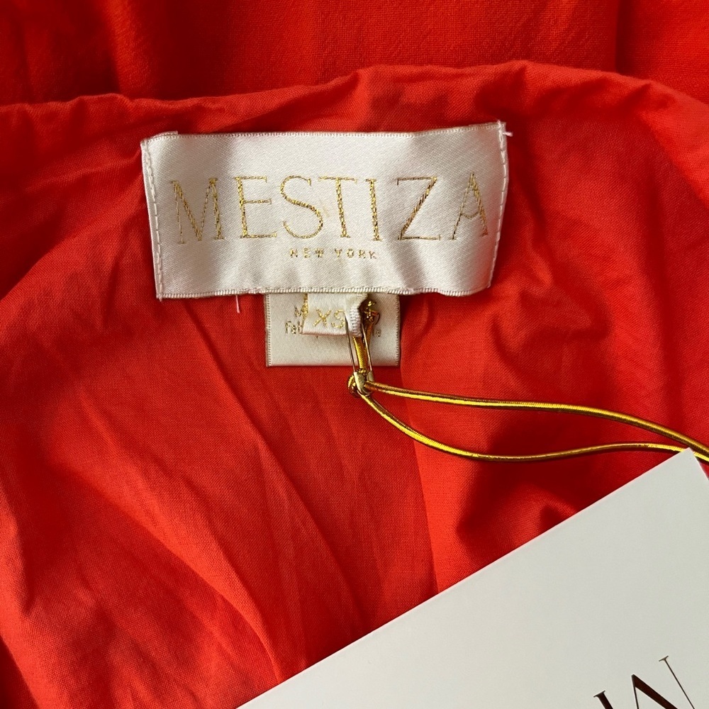 Mestiza New York Belted Orange Tiered Midi Dress, Size XS NWT - Picture 7 of 9